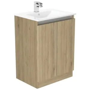 Newland Natural Oak Basin Floorstanding Unit - 600mm