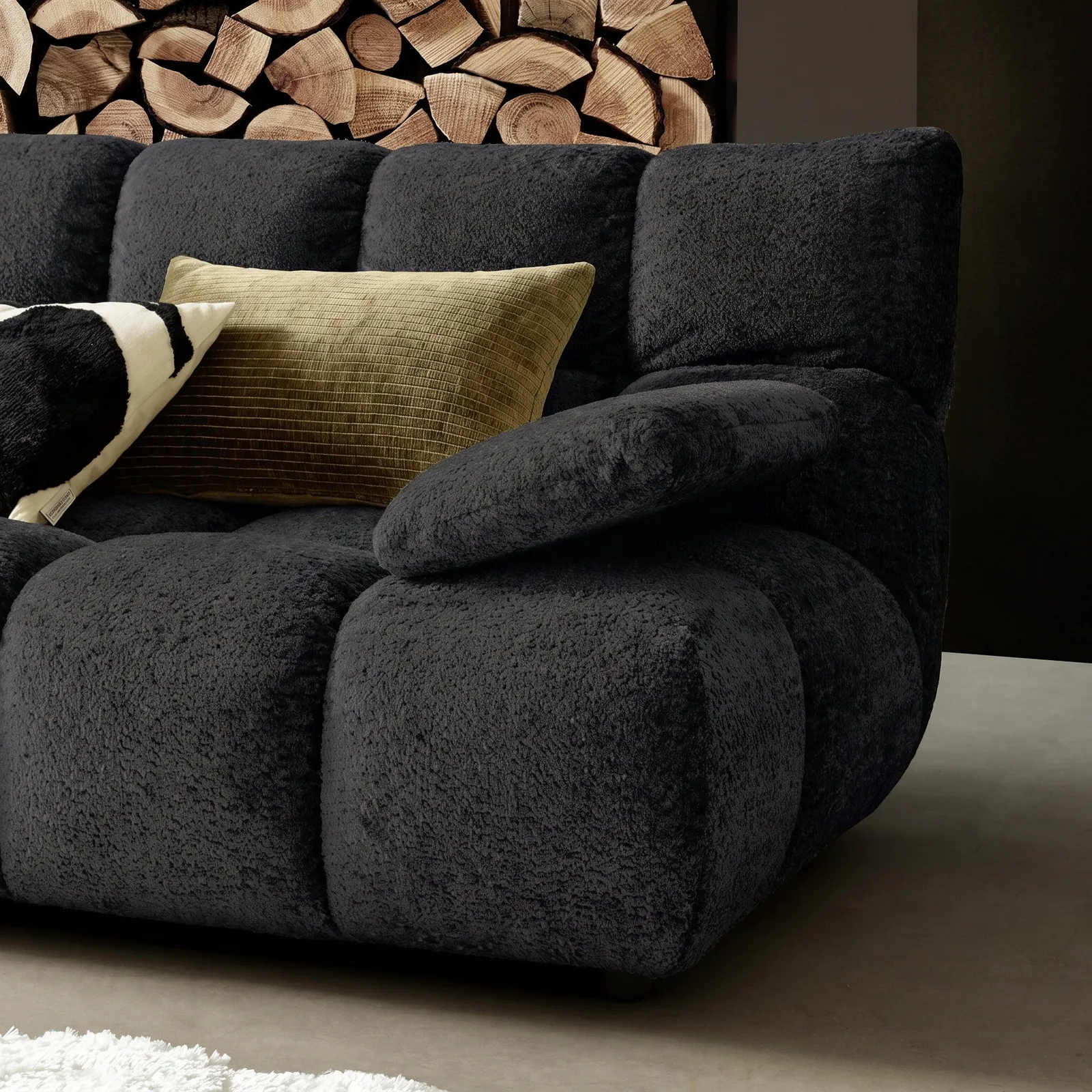 Bryce 2.5 Seater With Armrest Right, Black | Barker & Stonehouse 5