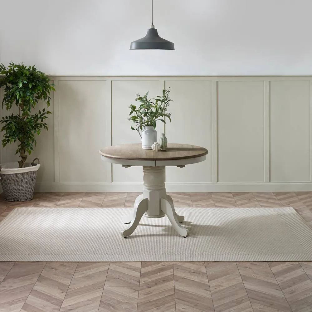 FurnitureboxUK Padstow Wooden Extending Dining Table & 6 Belgravia Chairs in Grey 2