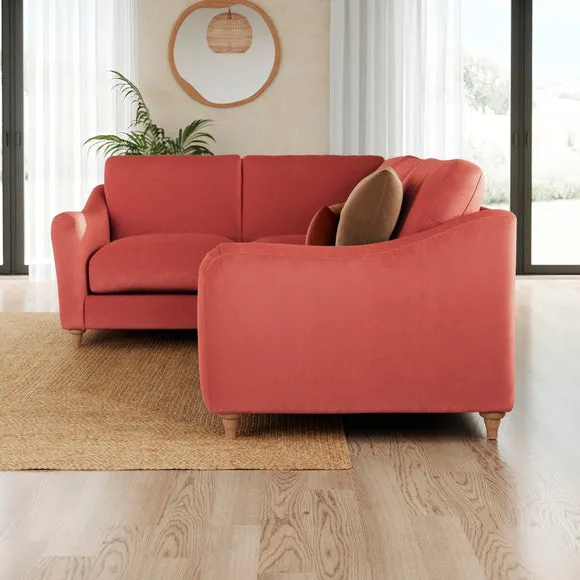 Hattie Matte Plush Velvet Corner Sofa 2