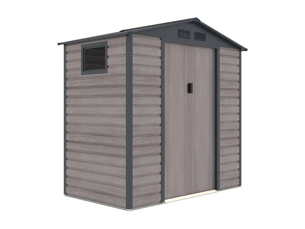 Vente-unique Garden Shed - 2.79 M² - Galvanised Steel With Grey Wood Effect 6