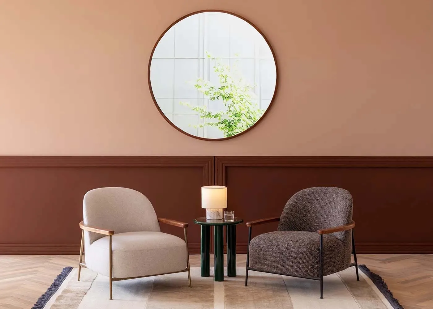 Heal's Anais Mirror Walnut Round 120cm 3
