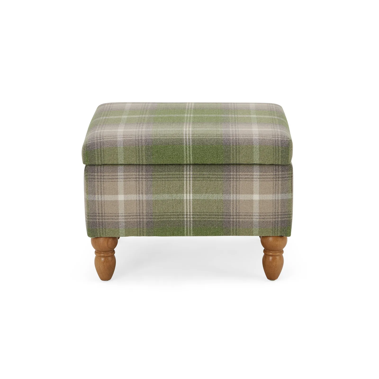 Oswald Check Storage Footstool Green
