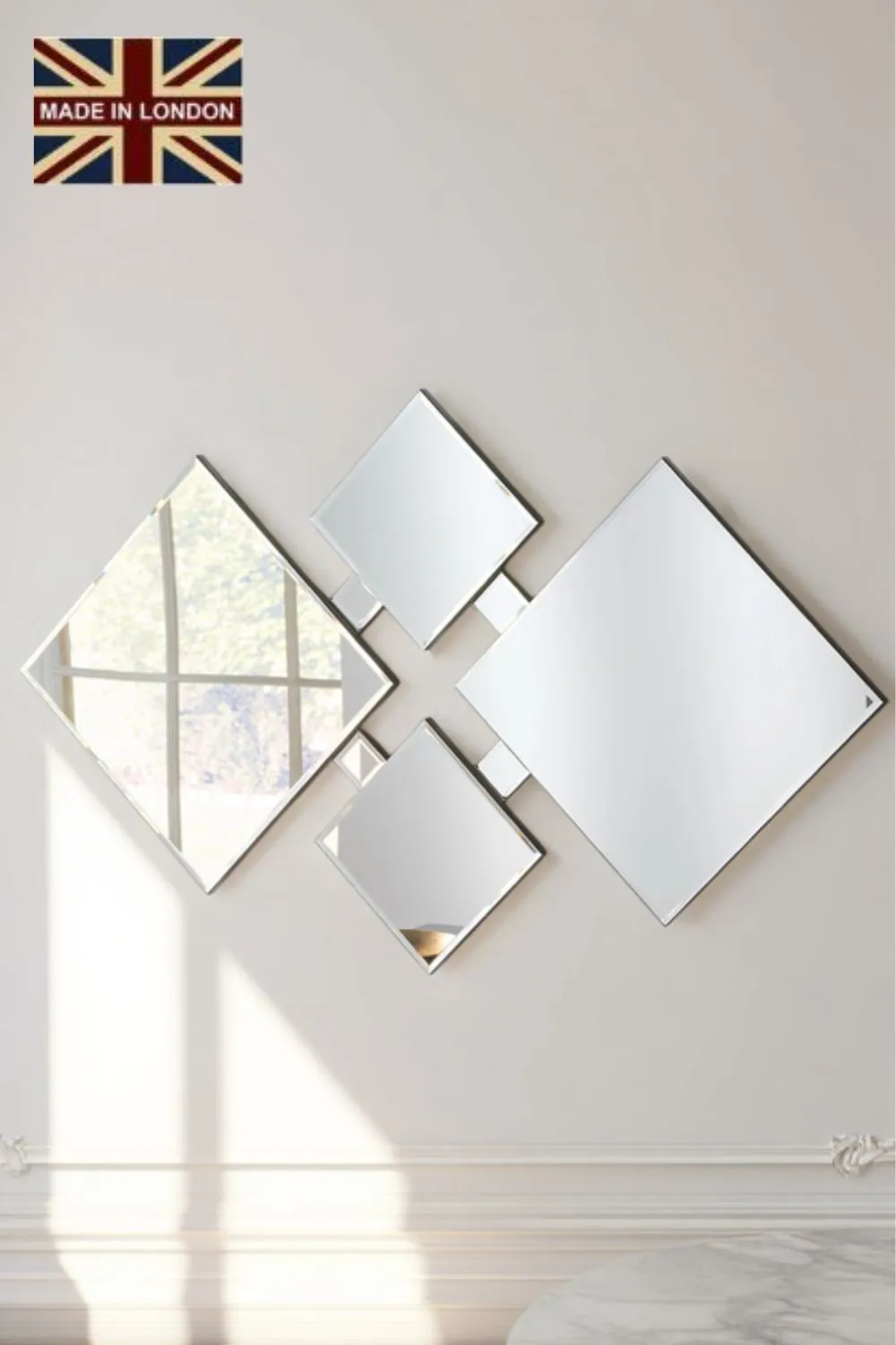 Yearn Mirrors Yearn art deco Bevelled mirror 122x74cm in Black