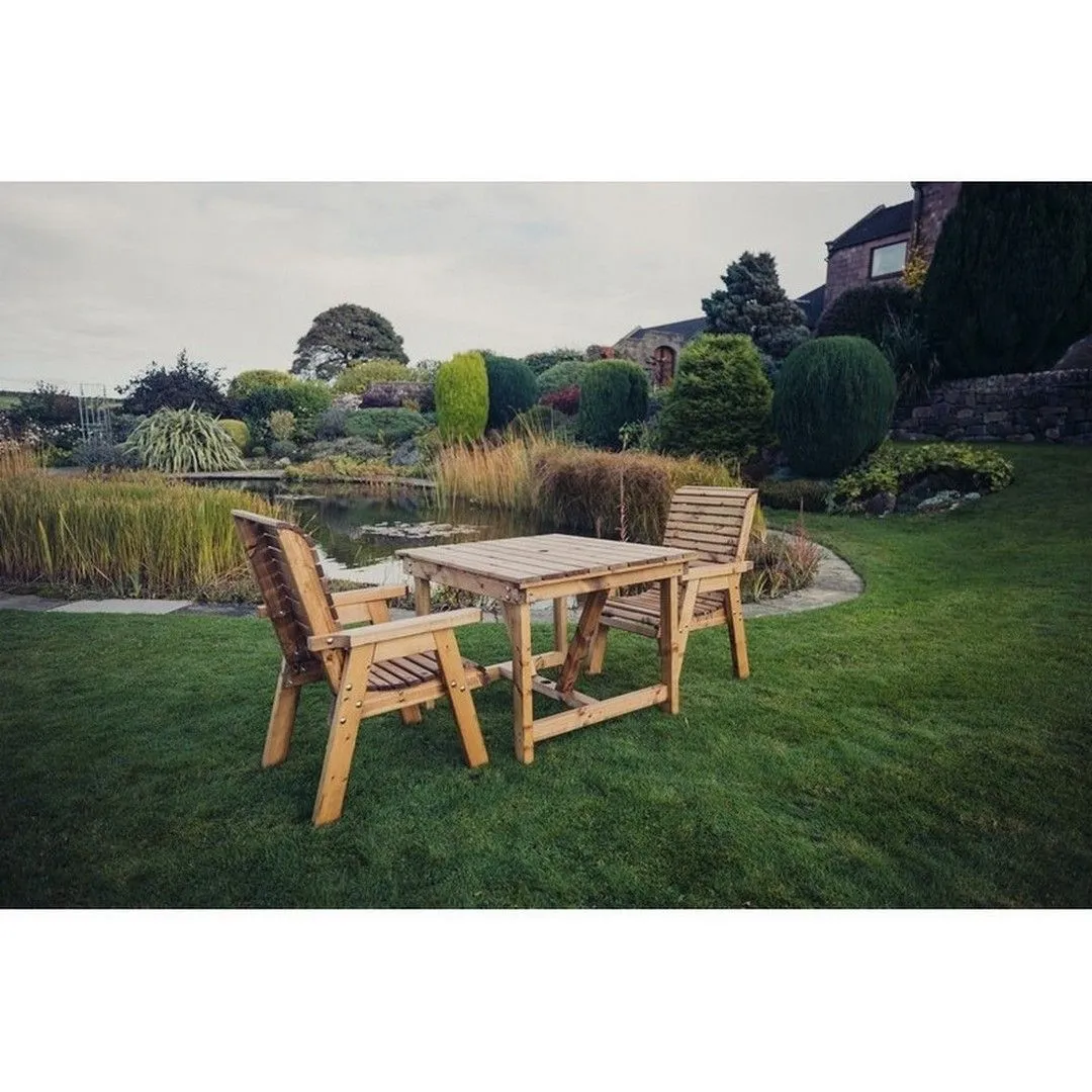 Churnet Valley Garden Furniture Ltd Valley 2 Seat Bistro Set - Min Assembly Required - Set of Cushions Inc in Brown
