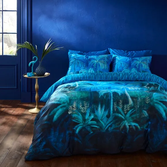 Matthew Williamson Midnight Palms 100% Cotton Reversible Duvet Cover & Pillowcase Set 1