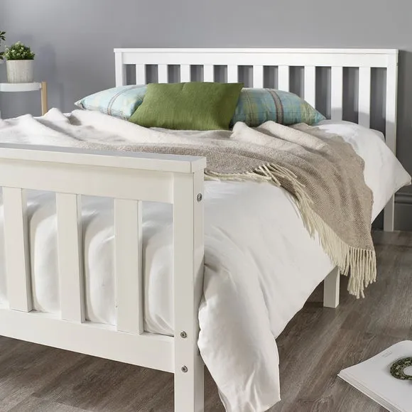 Return - Atlantic Wooden Bed Frame, Double White 3