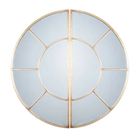 Window 2 Section Round Wall Mirror 3