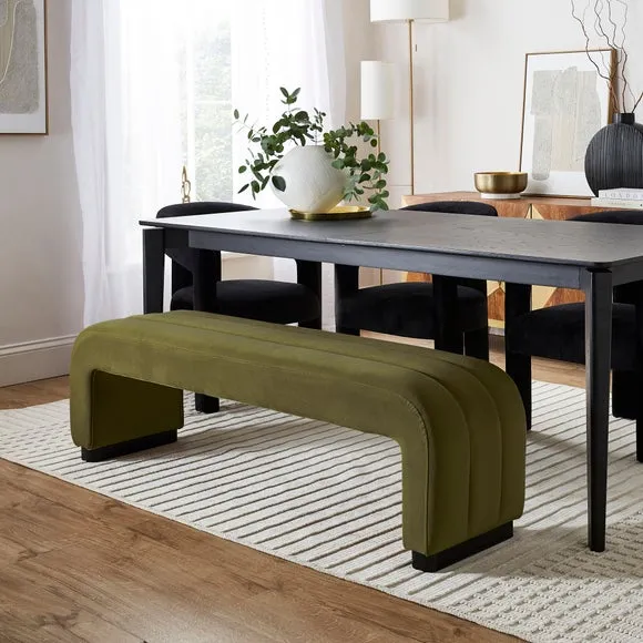 Lucilla 3 Seater Dining Bench, Velvet 2