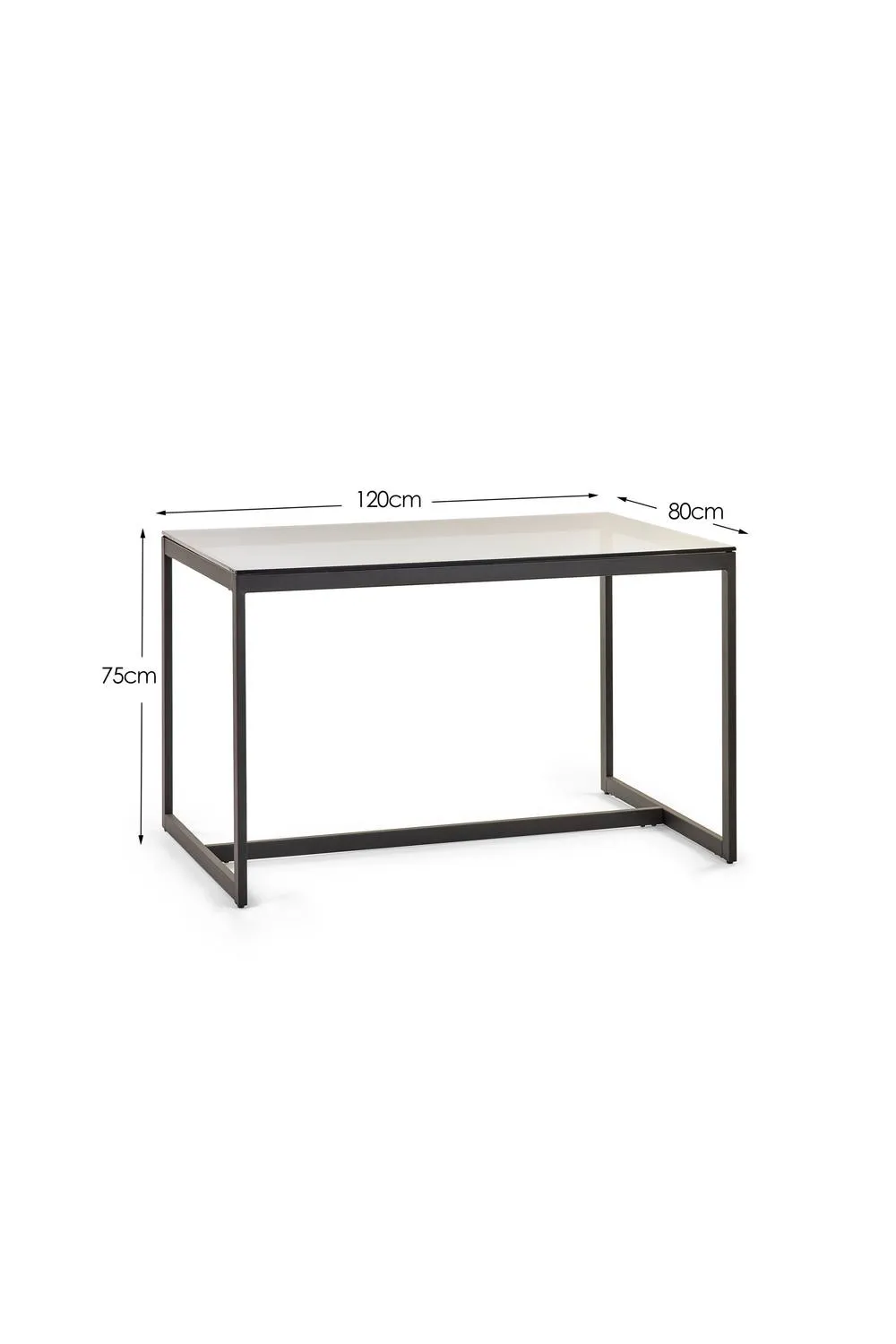 Julian Bowen Chicago Rectangular Glass Top 4-6 Seater Dining Table in Black 5