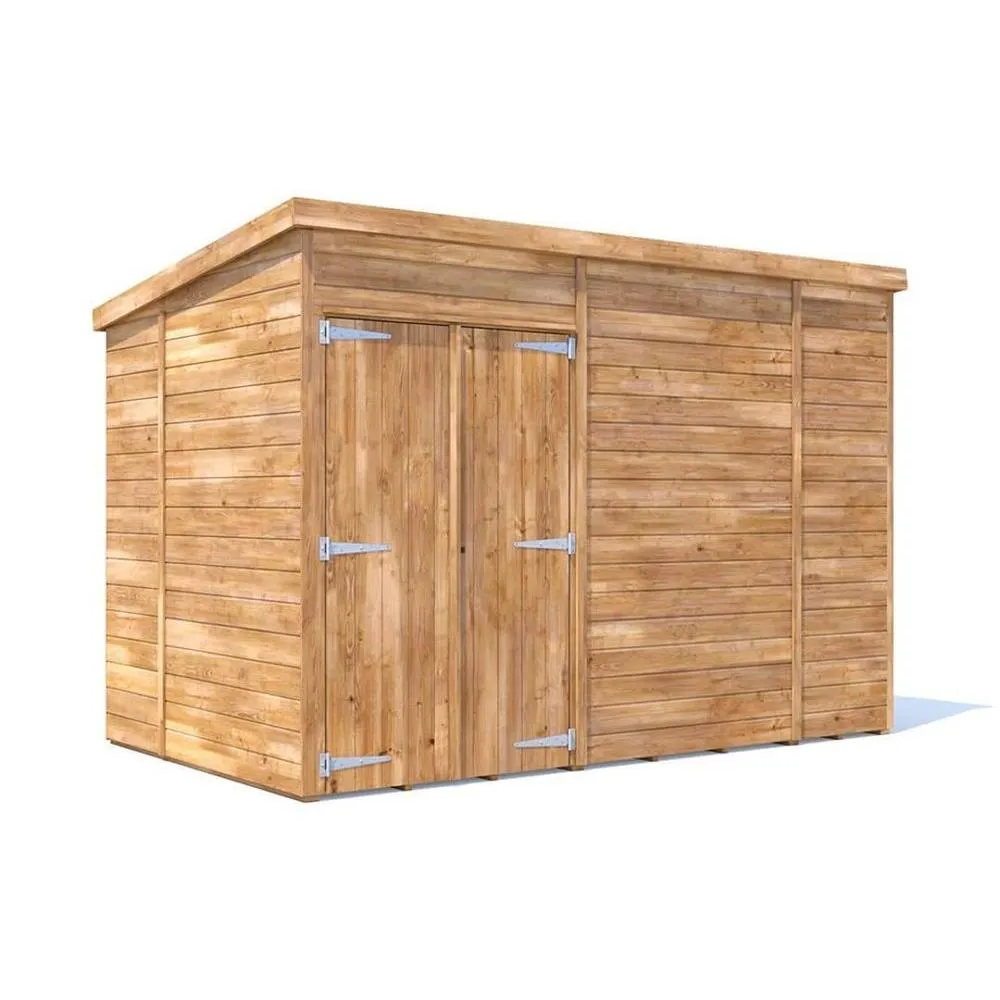 Dunster House Garden Shed 3 x 1.8m (10' x 6') 15mm Pent - Overlord Modular in Brown