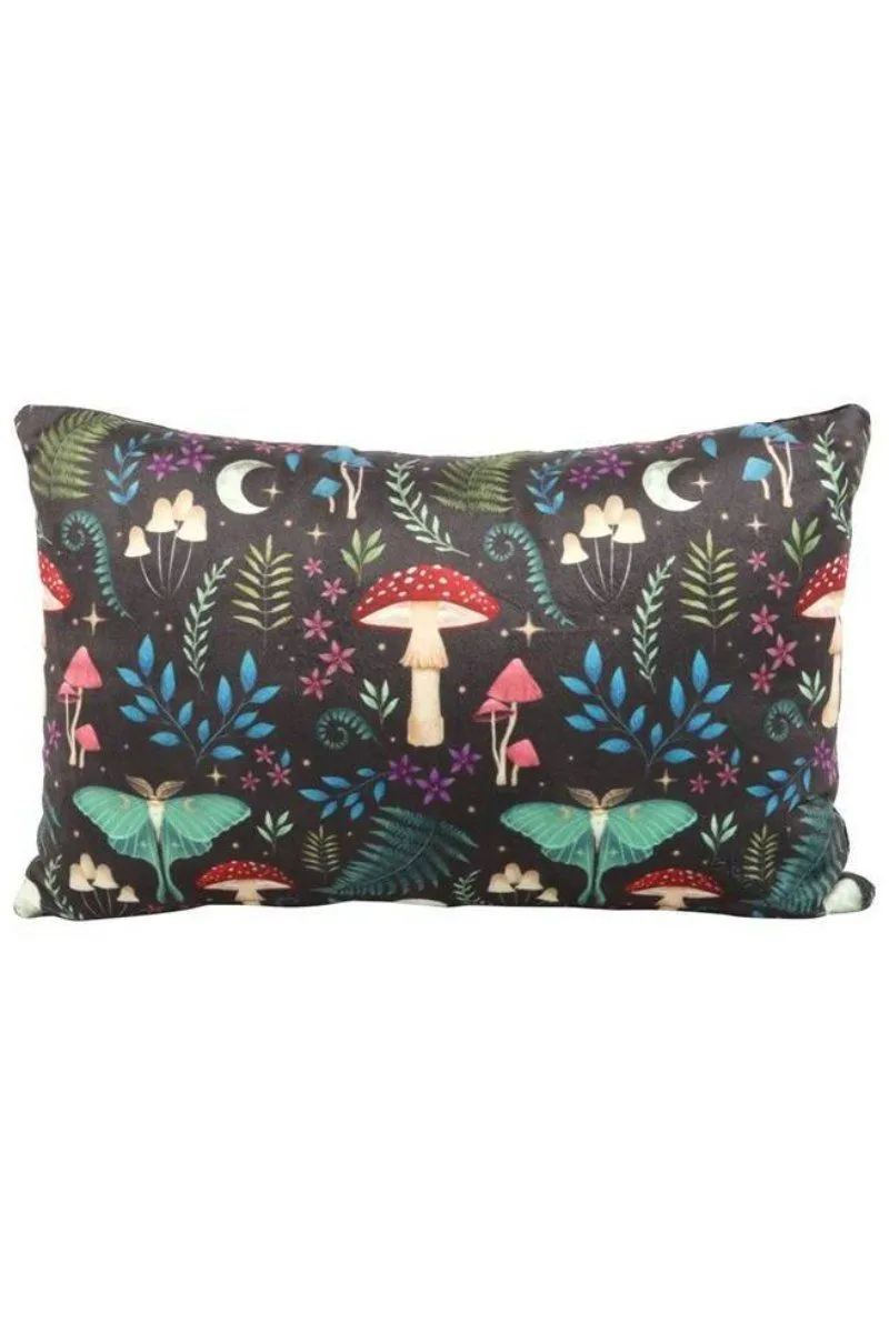 KDMD 40cm Rectangular Dark Forest Print Cushion in Black