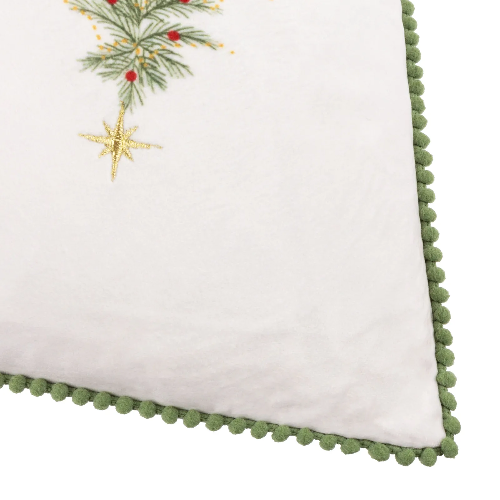 Wylder Twinkling Tree Trio Embroidered Cushion in Green 6
