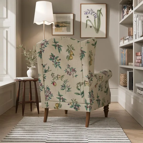 Charnwood Botanical Orchard Print Scroll Armchair 2