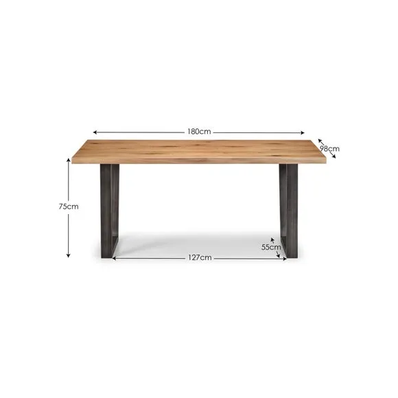 Brooklyn 6 Seater Rectangular Dining Table with 6 Chairs, Solid Oak 3