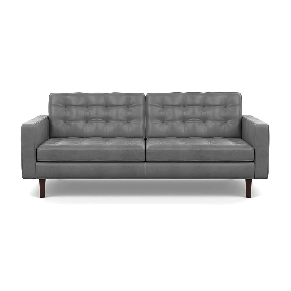 Heal's Hepburn 3 Seater Daino Leather Steel Wenge Feet 1