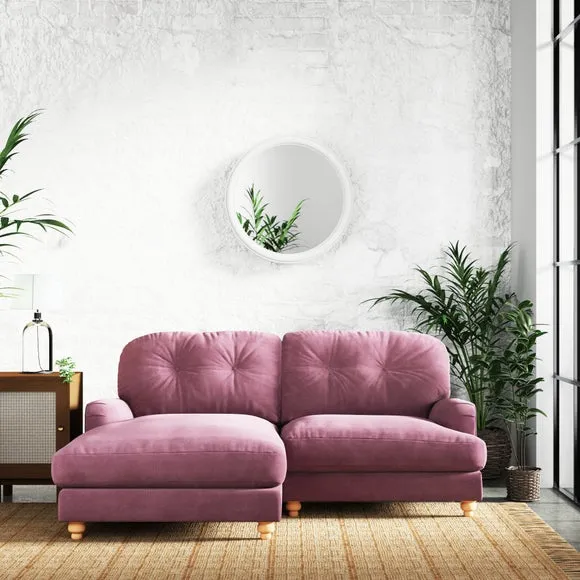 Martha Vintage Chenille Corner Chaise Sofa 1