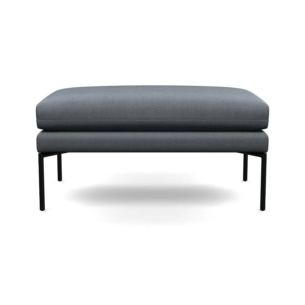 Heal's Matera Large Ottoman Siena Cotton Shale Grey Black Feet