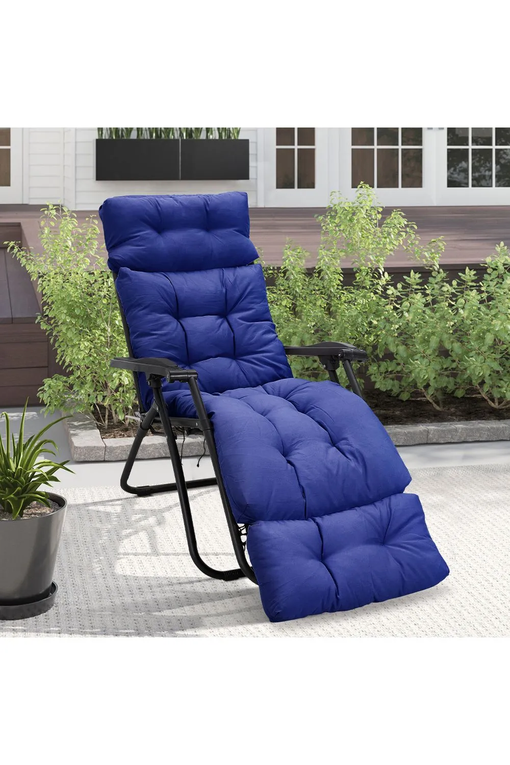 Living and Home 180cm W x 55cm D Long Recliner Cushion in Blue