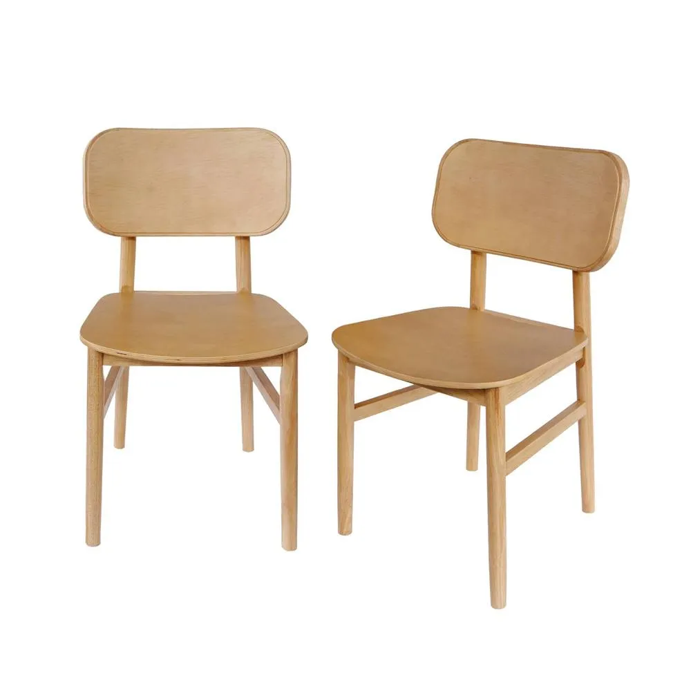 sweeek Pair of hevea wood chairs in Brown 2