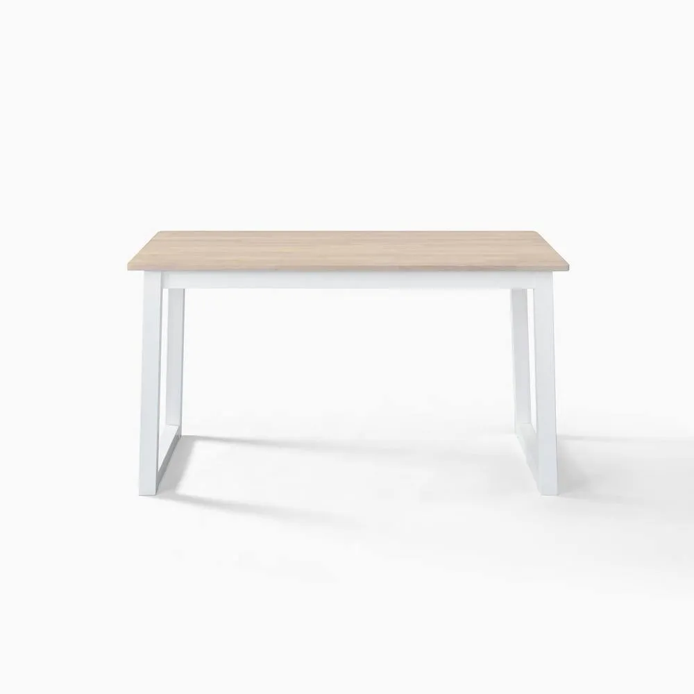 FurnitureboxUK Tobermory Whitewashed Wood Dining Table & 2 Benches in White 4