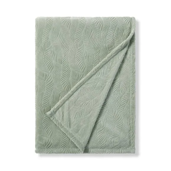Leila Leaf Fleece Throw Blanket 4