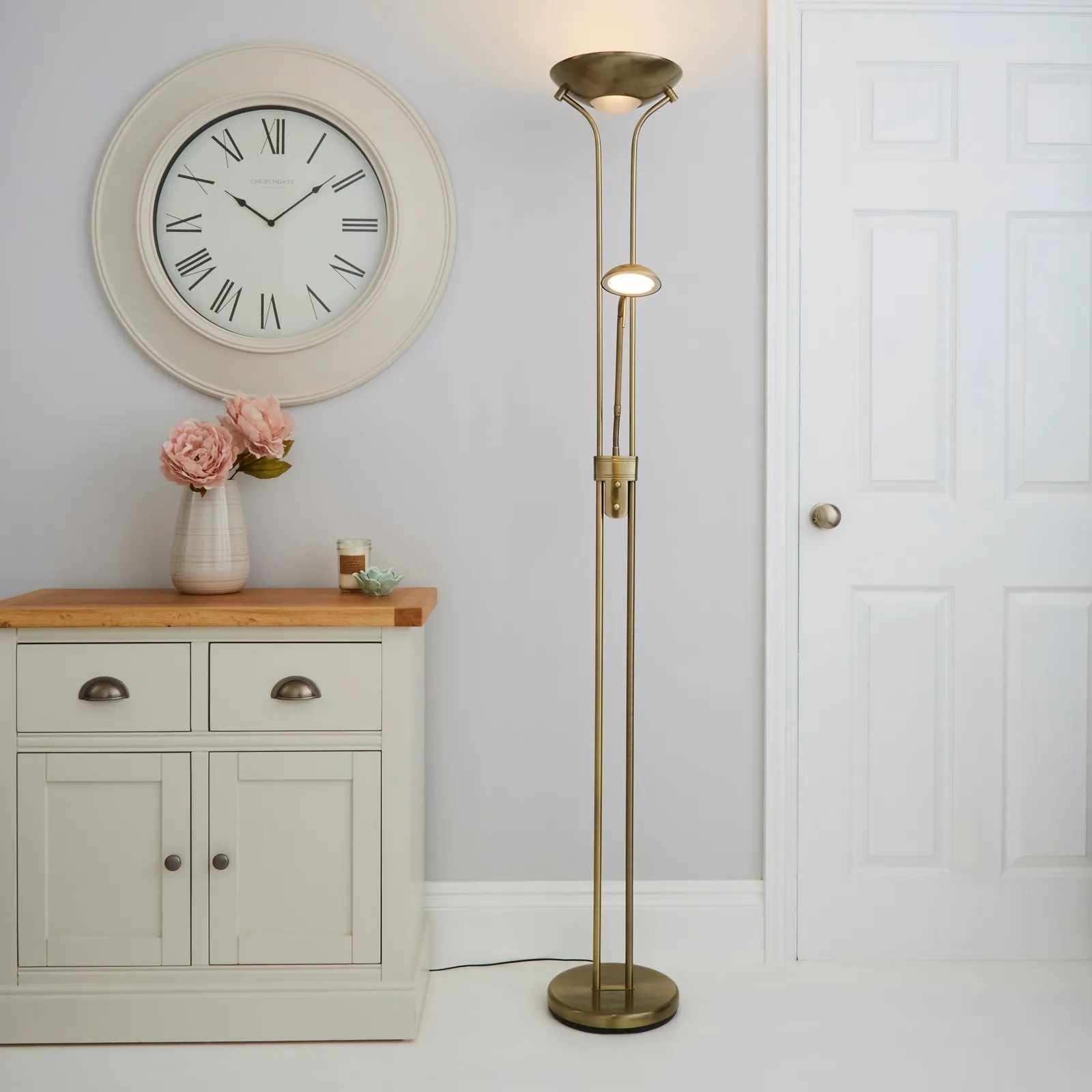 Uplighter Father and Child 2 Arm Floor Lamp