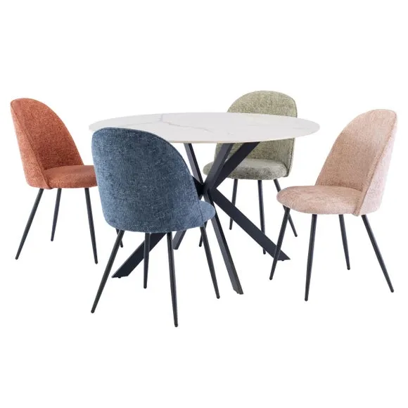 Talia 4 Seater Round 4 Seater Dining Table, Sintered Stone 5