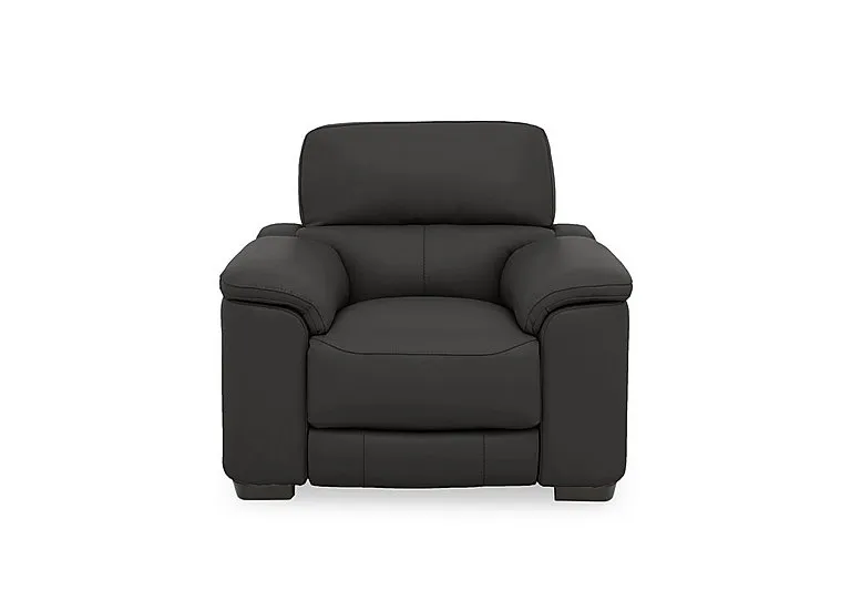Nova Leather Power Recliner Chair with Power Headrest - Classic Black