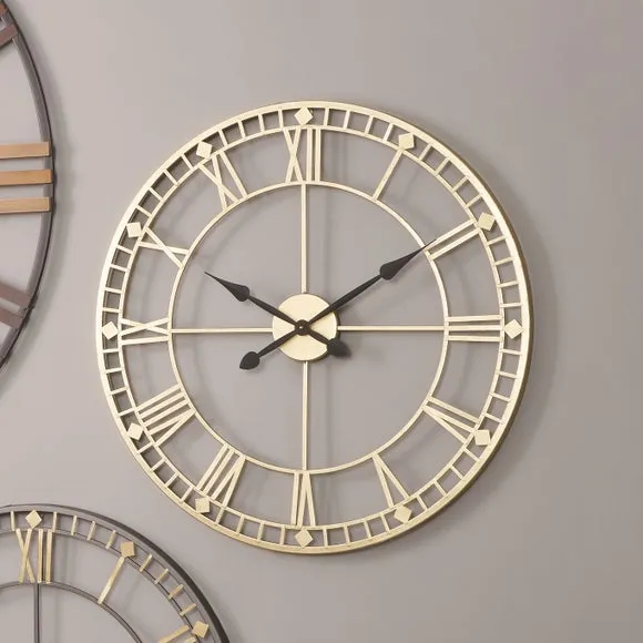 Antique Metal Skeleton Wall Clock 2