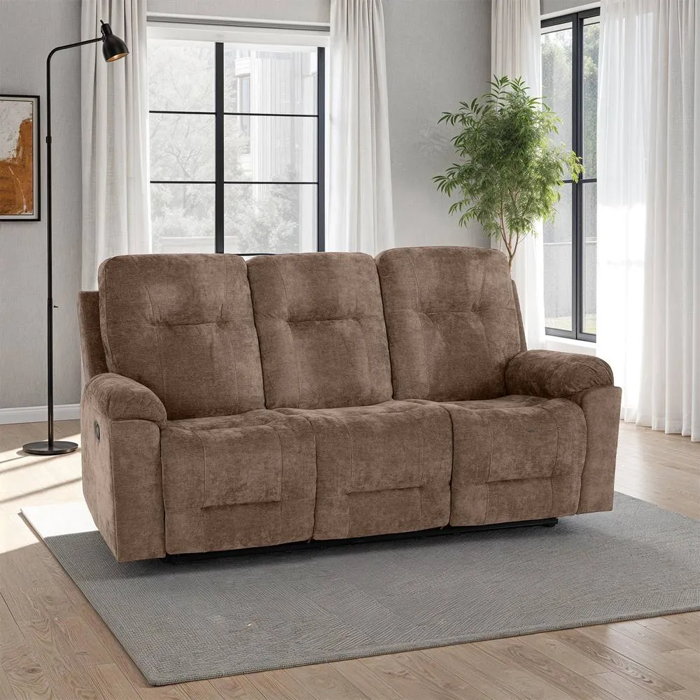 Seconique Guildford 3 Seater Recliner Sofa - Antelope Brown Fabric