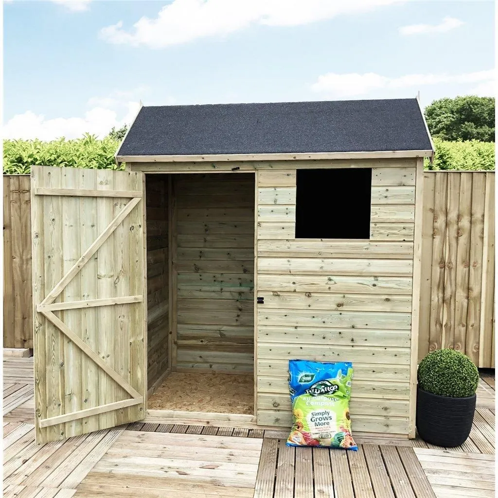 Marlborough 7 x 5 Reverse Apex Premier Pressure Treated Shed in Natural 2