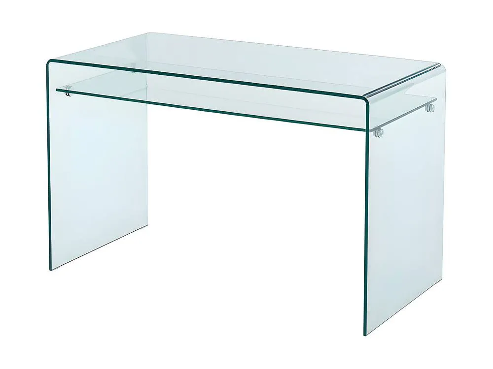 Vente-unique 1 - Compartment Desk - Tempered Glass - STILEOS in Clear 4
