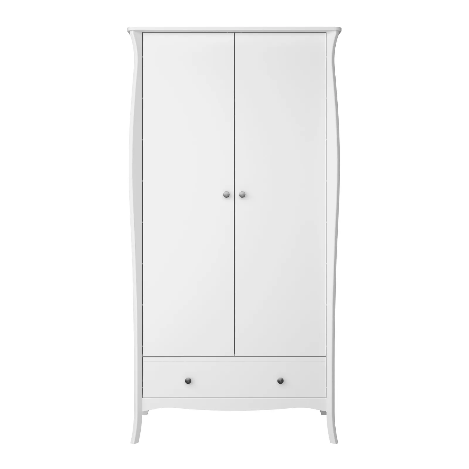 Baroque 2 Door Wardrobe White