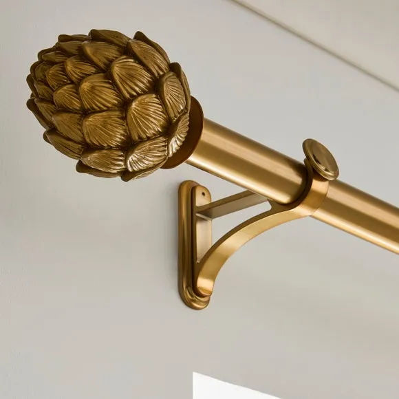Artichoke Fixed Metal Eyelet Curtain Pole with Rings 3