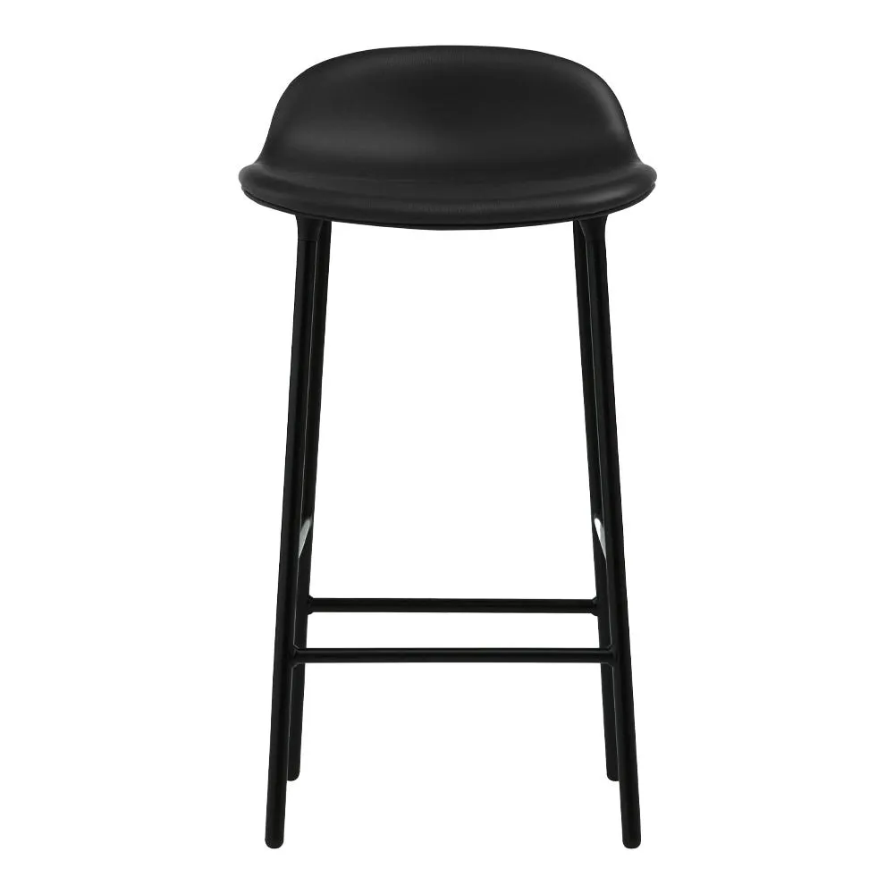 Normann Copenhagen Form Barstool in Ultra Leather 41599 with Black Steel Legs 2