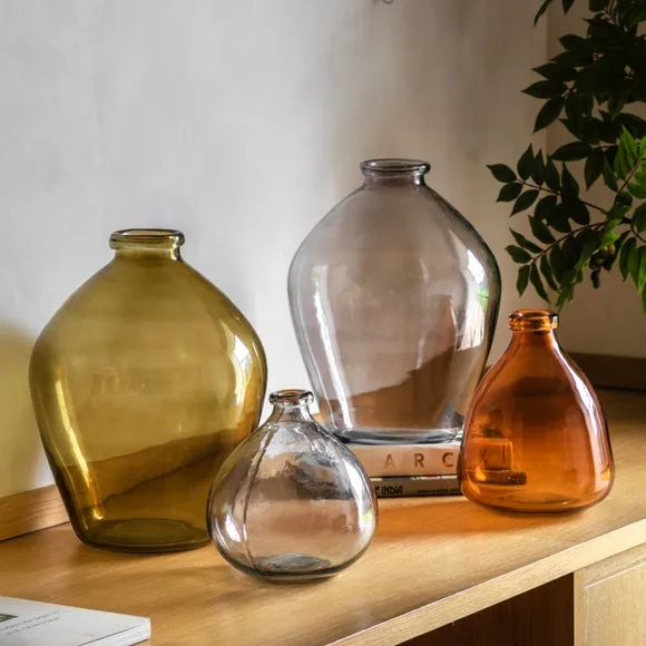 Cedar & Sage Soria Hand blown Glass Amber Vase 3