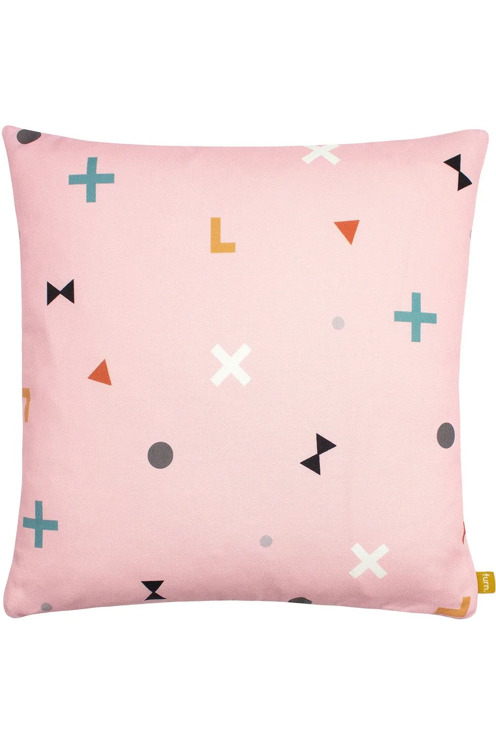 Furn Bitsa Symbol Abstract Cushion in Pink
