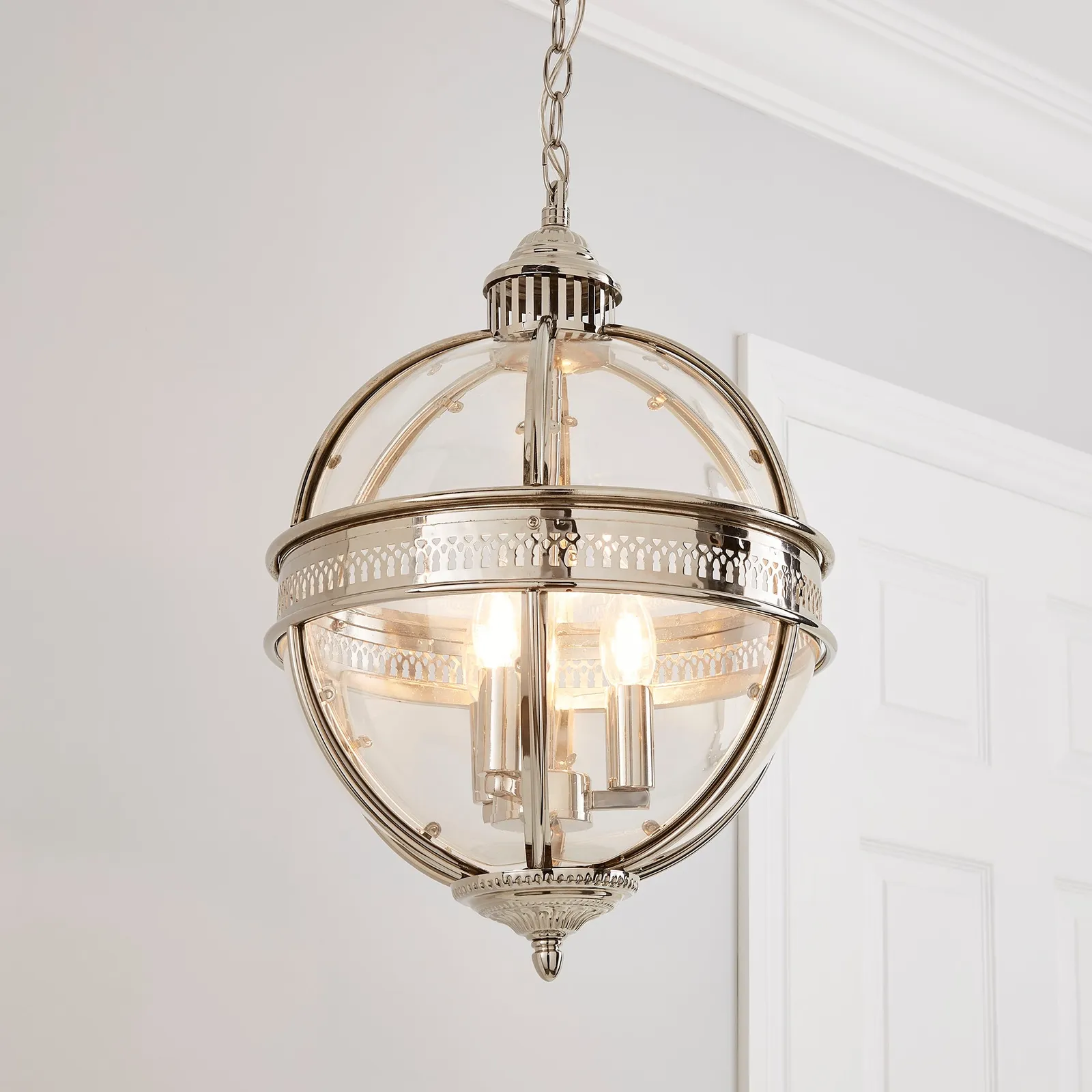 Dorma Purity Nickson Globe Ceiling Fitting Nickel