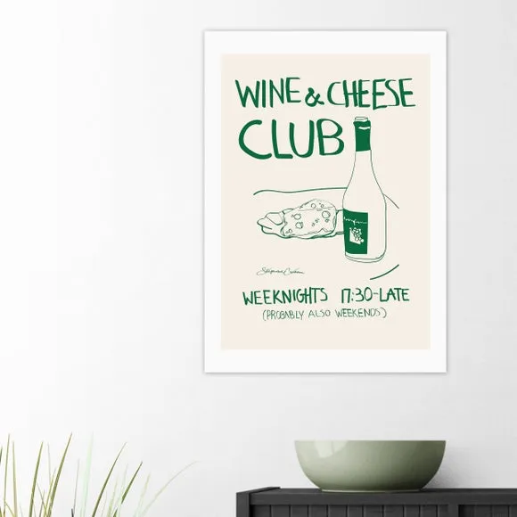 East End Prints Wine and Cheese Club Print 1