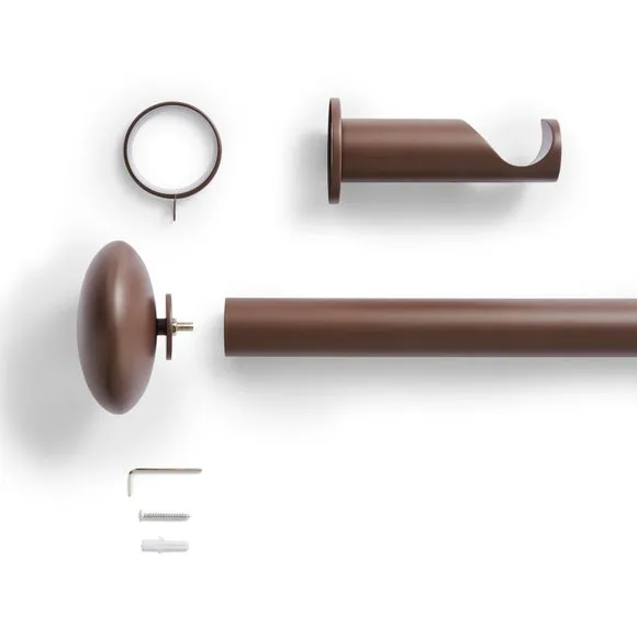 Pebble Fixed Metal Curtain Pole with Rings 2