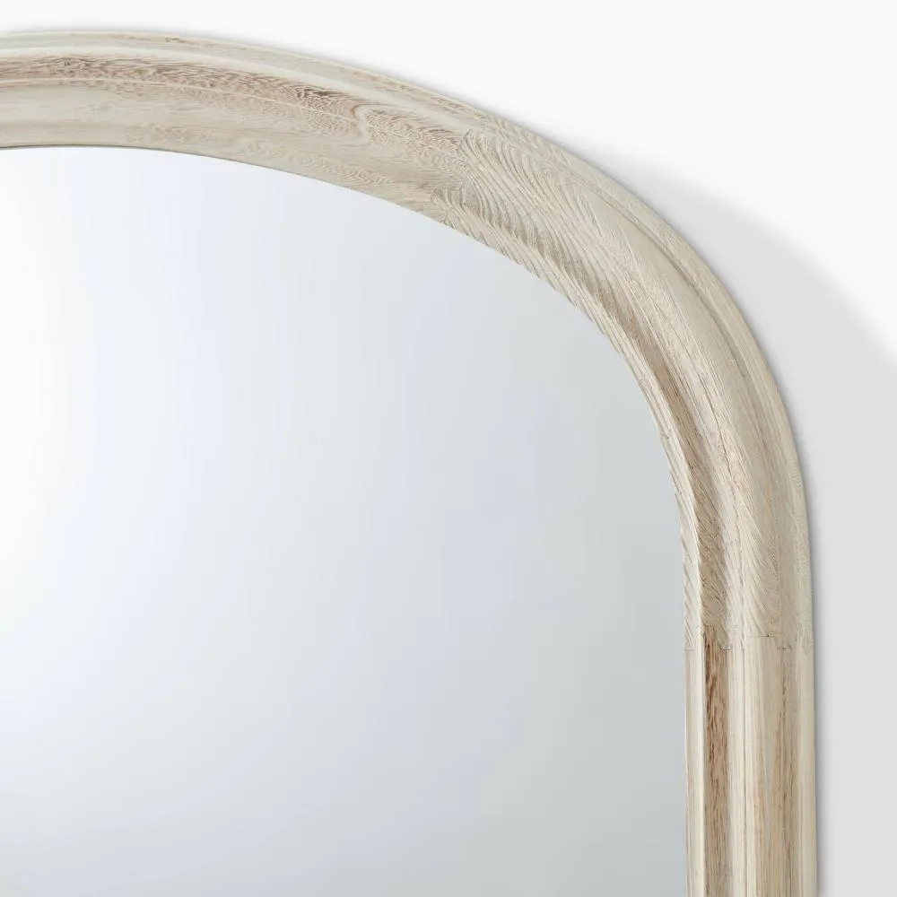 FurnitureboxUK Cecily Whitewash Wood Large 110x90 Overmantle Arch Mirror in White 6