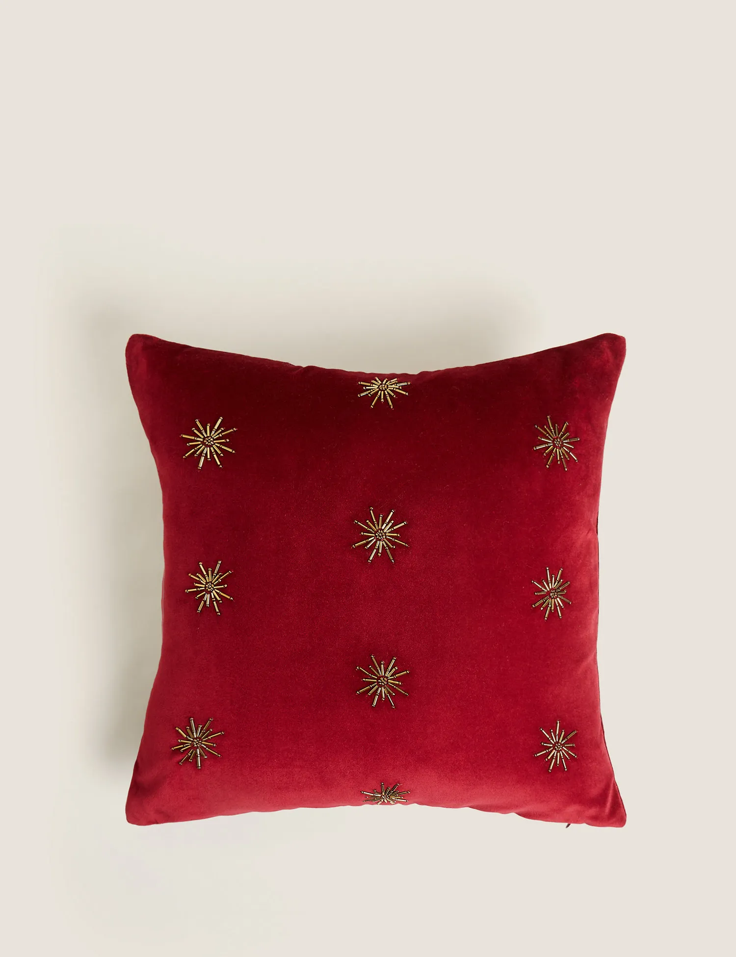 M&S Velvet Beaded Star Cushion