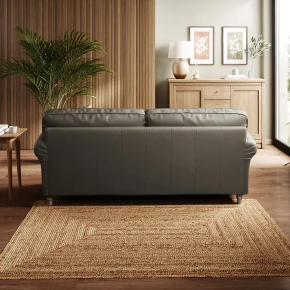 Flori Classic Leather 3 Seater Sofa 3