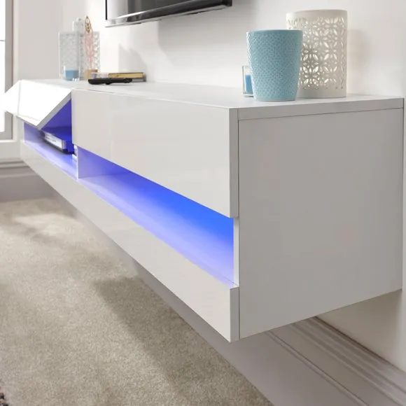 Galicia LED Extra Wide Floating Wall TV Unit for TVs up to 80" 2