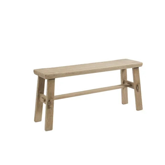 Enola Small Dining Bench, Rustic Oak 6