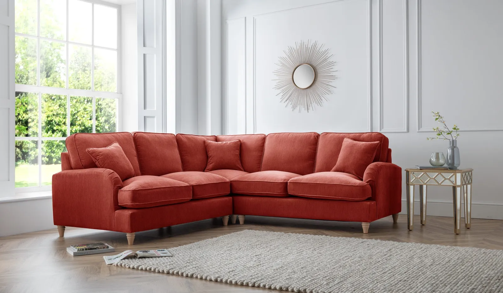 The Great Sofa Company Orla 2 Corner 2 Manhattan Ice (no cutout) in Terracotta 1