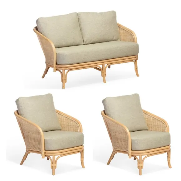 Desser Royal Rattan 2 Seater Sofa & 2 Chairs Set 2