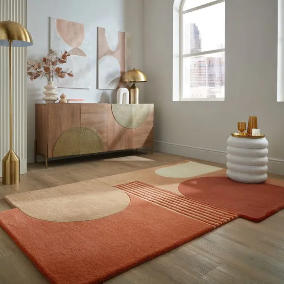 Lozenge Abstract Shaped Wool Rug 1