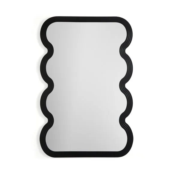 Ribbed Wavy Overmantel Wall Mirror 5